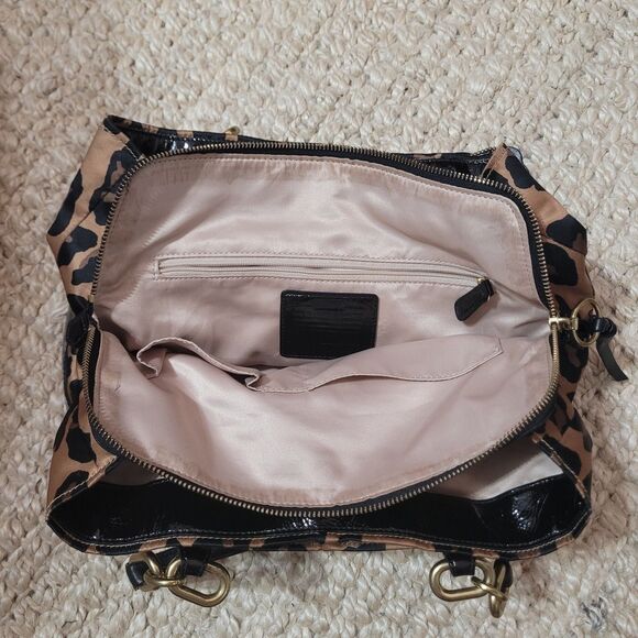 Coach Leopard Print Shoulder Bag - Black and Tan - Picture 16 of 16